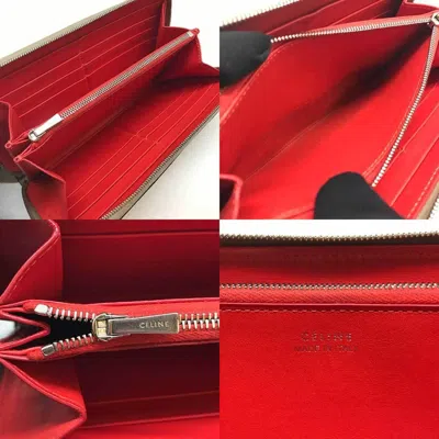 Pre-owned Celine Beige Leather Long Wallet (bi-fold) ()