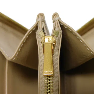 Pre-owned Celine Beige Leather Long Wallet (bi-fold) ()