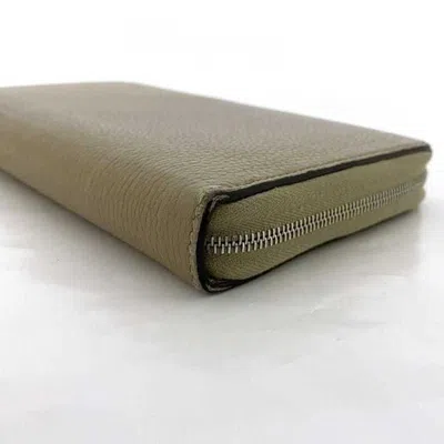 Pre-owned Celine Beige Red Color Silver Leather Long Wallet (bi-fold) () In Beige, Red Color, Silver