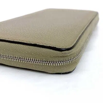 Pre-owned Celine Beige Red Color Silver Leather Long Wallet (bi-fold) () In Beige, Red Color, Silver
