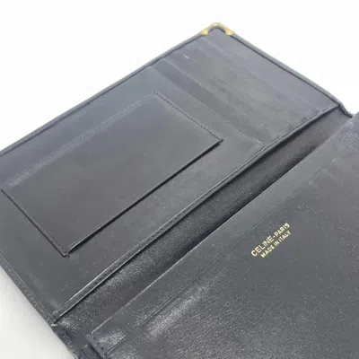 Pre-owned Celine Black Leather Long Wallet (bi-fold) ()