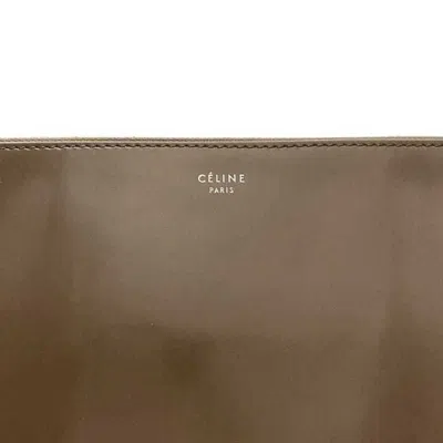 Pre-owned Celine Brown Patent Leather Clutch Bag Pouch ()
