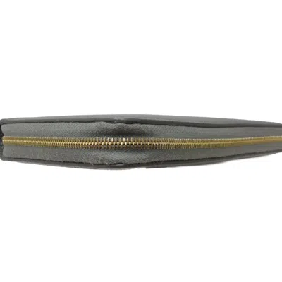 Pre-owned Celine Coal Gray Leather Long Wallet (bi-fold) () In Coal, Gray