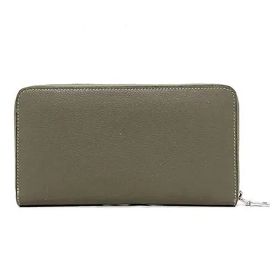 Pre-owned Celine Gray Beige Grayish Leather Wallet (bi-fold) () In Gray Beige, Grayish
