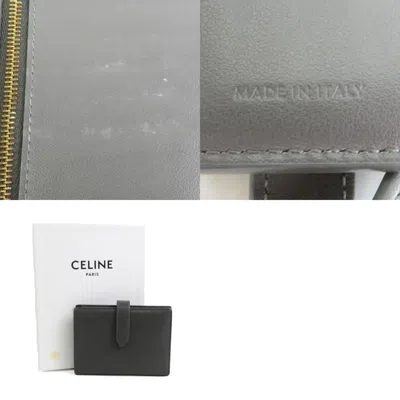 Pre-owned Celine Gray Leather Wallet (bi-fold) ()