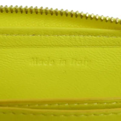Pre-owned Celine Gray Yellow Leather Coin Purse/coin Case () In Gray, Yellow