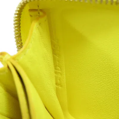 Pre-owned Celine Gray Yellow Leather Coin Purse/coin Case () In Gray, Yellow