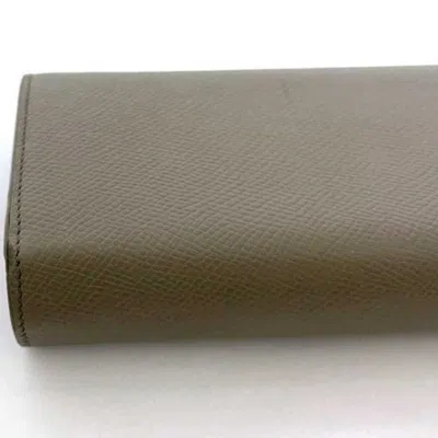 Pre-owned Celine Grayish Leather Long Wallet (bi-fold) ()