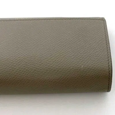 Pre-owned Celine Grayish Leather Long Wallet (bi-fold) ()