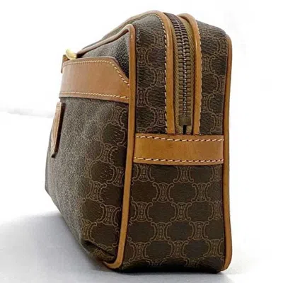 Pre-owned Celine Macadam Beige Brown Pvc Clutch Bag () In Beige, Brown