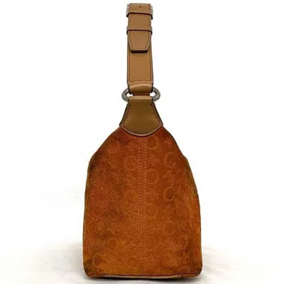 Pre-owned Celine Macadam Beige Orange Leather Suede Handbag Shoulder Bag () In Beige, Orange