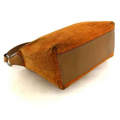 Pre-owned Celine Macadam Beige Orange Leather Suede Handbag Shoulder Bag () In Beige, Orange