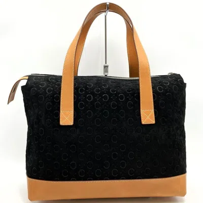 Pre-owned Celine Macadam Black Suede Leather Handbag Tote Bag ()