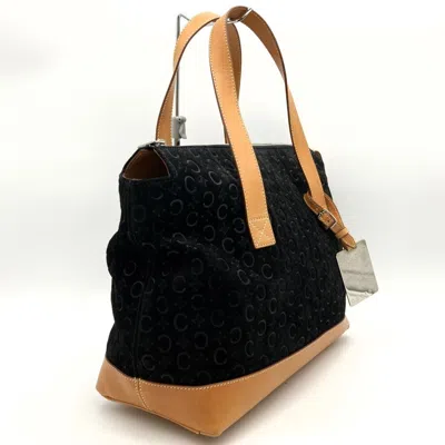 Pre-owned Celine Macadam Black Suede Leather Handbag Tote Bag ()