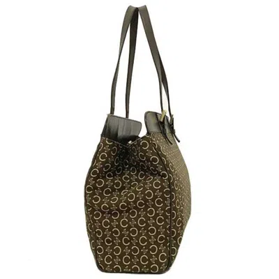 Pre-owned Celine Macadam Brown Canvas Leather Tote Bag ()