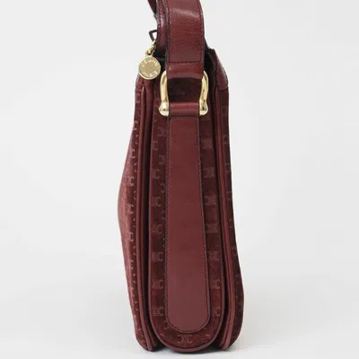 Pre-owned Celine Macadam Bordeaux Suede Shoulder Bag ()