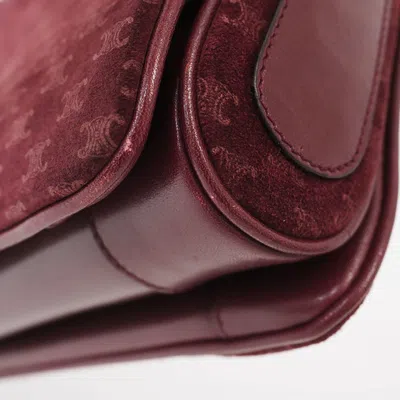 Pre-owned Celine Macadam Bordeaux Suede Shoulder Bag ()