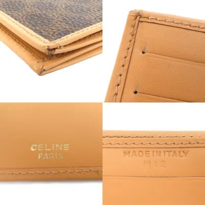 Pre-owned Celine Macadam Brown Pvc Bill Wallet (bi-fold) ()