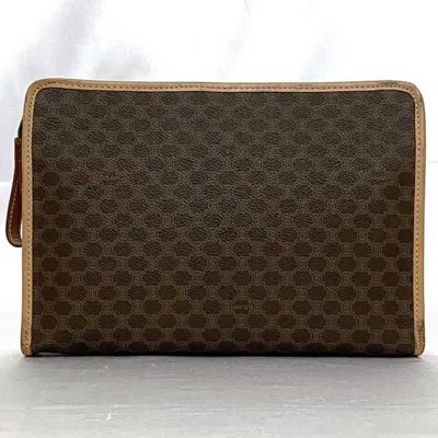 Pre-owned Celine Macadam Brown Pvc Leather Clutch Bag ()