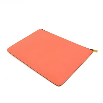Pre-owned Celine Salmon Pink Leather Clutch Bag ()