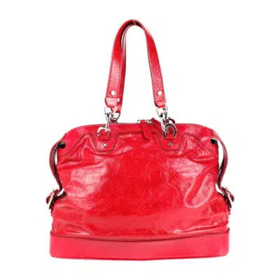 Pre-owned Celine Red Color Patent Leather Handbag Shopping Bag Shoulder Bag Tote Bag ()
