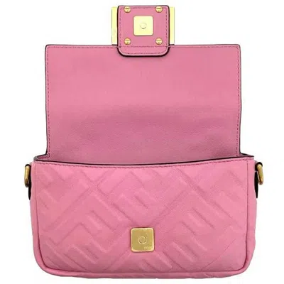 Pre-owned Fendi Baguette Pink Leather Shoulder Bag ()