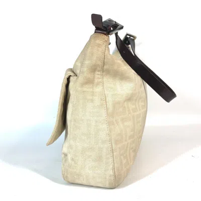 Pre-owned Fendi Beige Canvas Leather Shoulder Bag ()