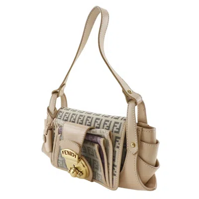 Pre-owned Fendi Beige Canvas Shoulder Bag ()