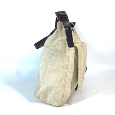 Pre-owned Fendi Beige Canvas Leather Shoulder Bag ()