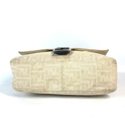 Pre-owned Fendi Beige Canvas Leather Shoulder Bag ()