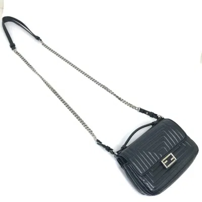 Pre-owned Fendi Black Leather Shoulder Bag ()
