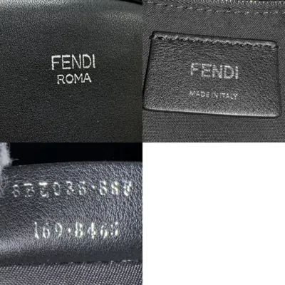 Pre-owned Fendi Black Multi-color Leather Fur Backpack () In Black, Multi-color