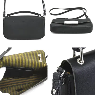 Pre-owned Fendi Black Silk Leather Shoulder Bag ()