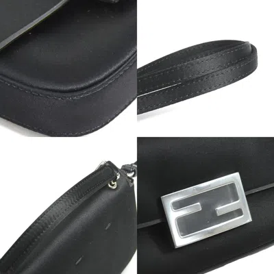 Pre-owned Fendi Black Silk Leather Shoulder Bag ()