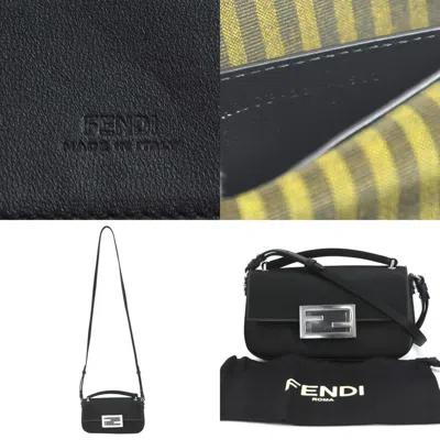 Pre-owned Fendi Black Silk Leather Shoulder Bag ()