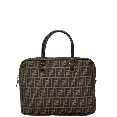 Pre-owned Fendi Brown Canvas Leather Shoulder Bag ()