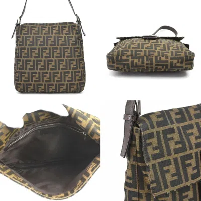 Pre-owned Fendi Brown Canvas Leather Shoulder Bag ()