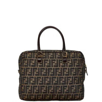 Pre-owned Fendi Brown Canvas Leather Shoulder Bag ()
