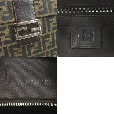 Pre-owned Fendi Brown Canvas Leather Shoulder Bag ()