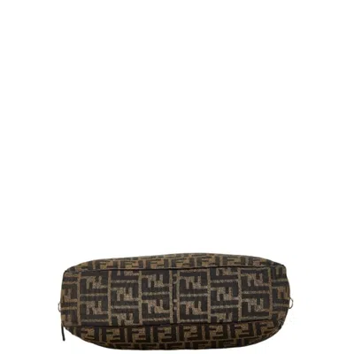 Pre-owned Fendi Brown Canvas Leather Shoulder Bag ()