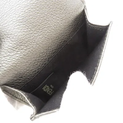 Pre-owned Fendi Gray Leather Wallet (bi-fold) ()