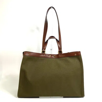 Pre-owned Fendi Green Cotton Shoulder Bag Tote Bag ()