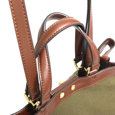 Pre-owned Fendi Green Cotton Shoulder Bag Tote Bag ()