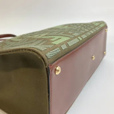 Pre-owned Fendi Green Cotton Shoulder Bag Tote Bag ()