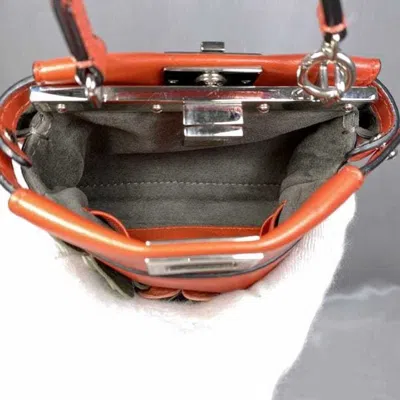 Pre-owned Fendi Red Color Leather Handbag Shoulder Bag ()