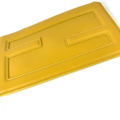 Pre-owned Fendi Yellow Leather Clutch Bag Pouch ()