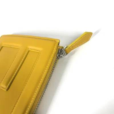 Pre-owned Fendi Yellow Leather Clutch Bag Pouch ()