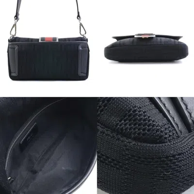 Pre-owned Fendi Zucca Black Red Color Zucca Shoulder Bag () In Black, Red Color