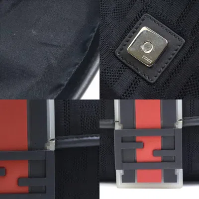 Pre-owned Fendi Zucca Black Red Color Zucca Shoulder Bag () In Black, Red Color