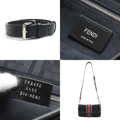 Pre-owned Fendi Zucca Black Red Color Zucca Shoulder Bag () In Black, Red Color